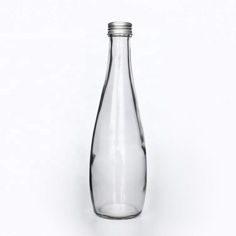 Custom 330ml Clear Empty Lemonade Juice Carbonated Soft Drink Glass Bottle