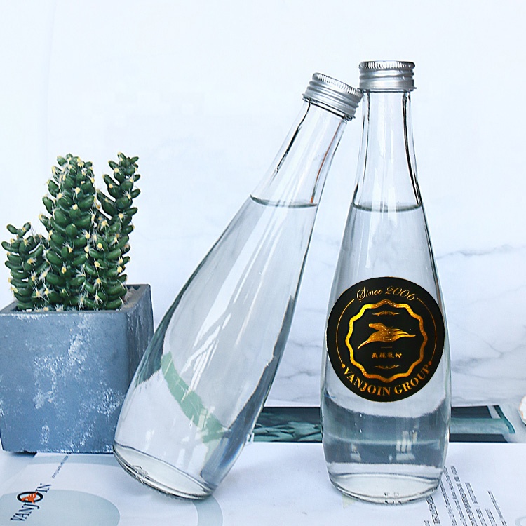Custom 330ml Clear Empty Lemonade Juice Carbonated Soft Drink Glass Bottle