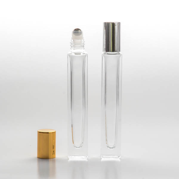 Custom 3ml 5ml 10ml glass essential oil perfume roll on bottle /attar essential oil glass roll-on bottle with silver /golden cap