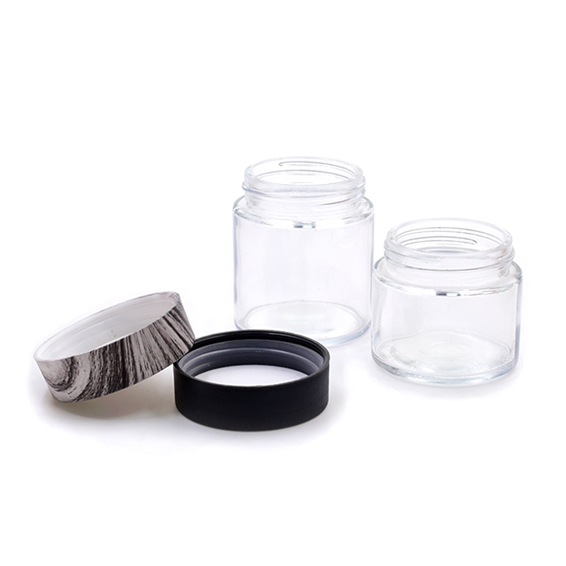 Custom 3oz 4oz weed jar packaging pharmacy jars flower herb food child resistant concentrate glass bottles with childproof lids