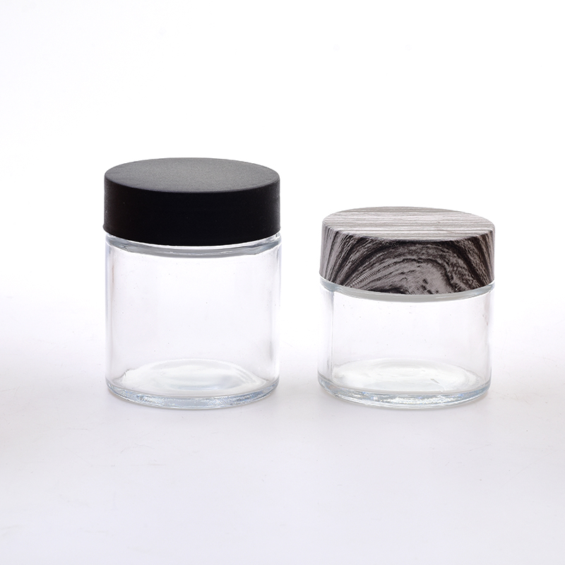 Custom 3oz 4oz weed jar packaging pharmacy jars flower herb food child resistant concentrate glass bottles with childproof lids