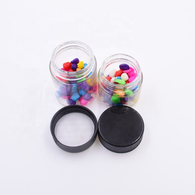 Custom 3oz 90ml 100ml clear round child proof kush hemp candle holder flower packaging child proof lid child resistant glass jar