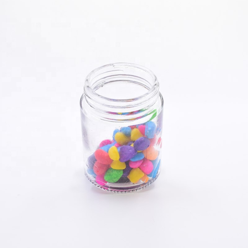 Custom 3oz 90ml 100ml clear round child proof kush hemp candle holder flower packaging child proof lid child resistant glass jar