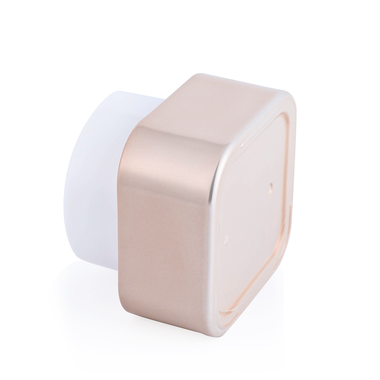 Custom 40 g 40 80 120 ml face lotion square container pink glass jar cosmetic packaging for eye cream with lids