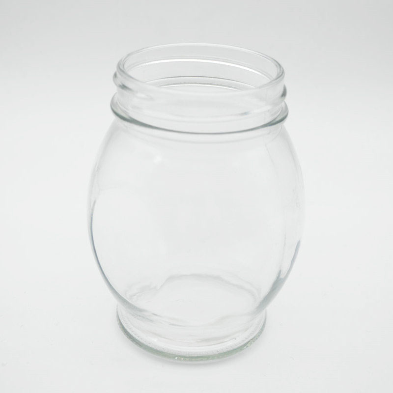 Custom 480ml round clear food container glass jar with screw lid