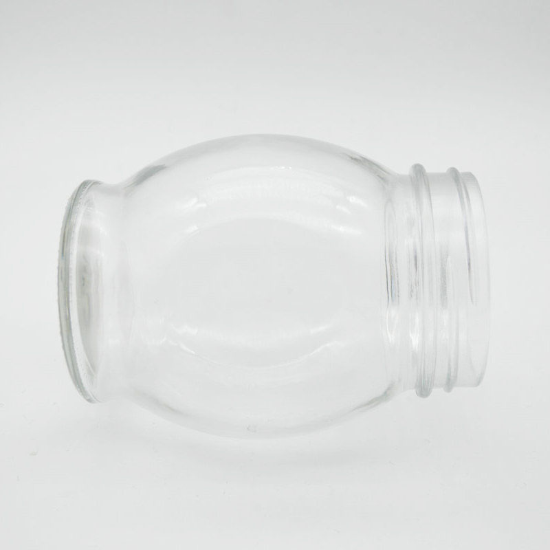 Custom 480ml round clear food container glass jar with screw lid