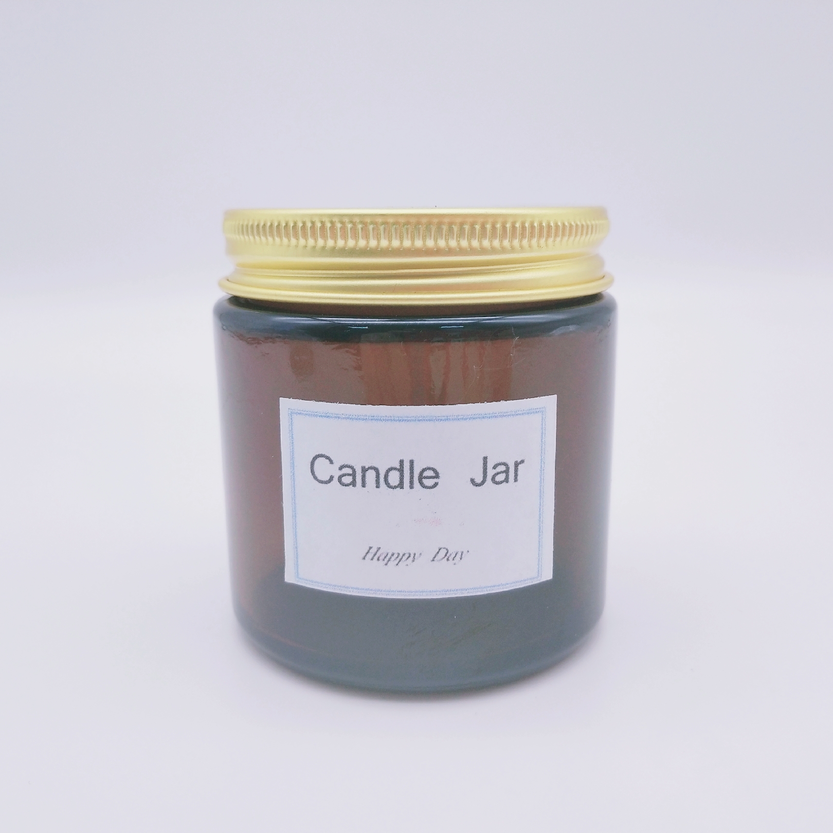 Custom 4OZ Amber Straight Side Glass Stash Jar With Lid For Jam Candle Cosmetic