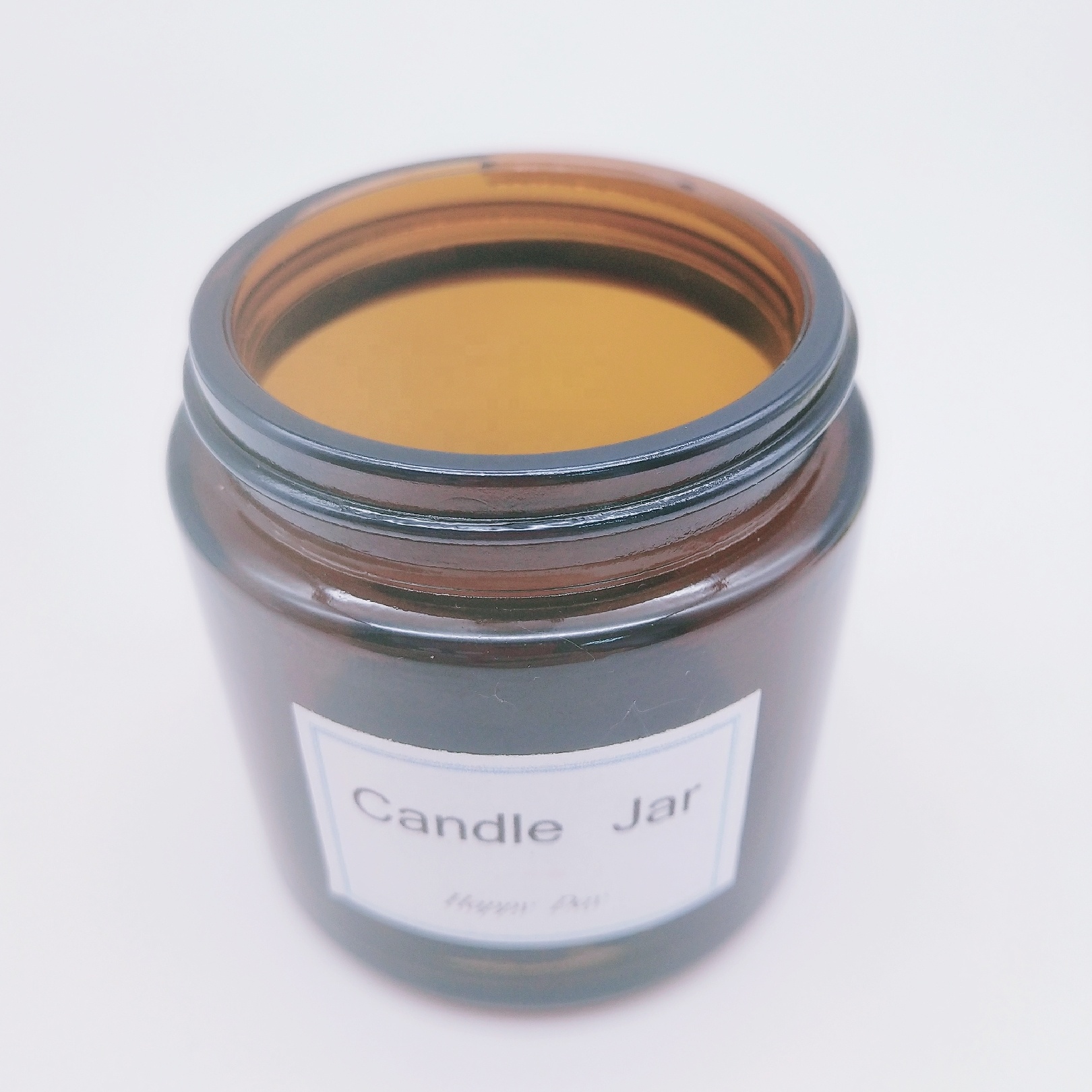 Custom 4OZ Amber frascos de vidrio Straight Side Glass Candle Jar with Metal Lid