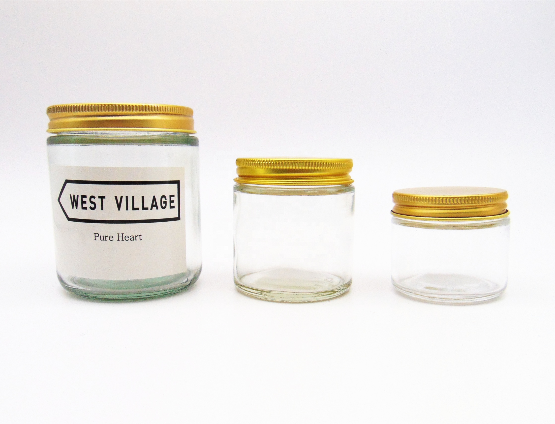 Custom 4oz 120ML Clear Straight Side Clear Cosmetic Glass Jar with screw top Lid