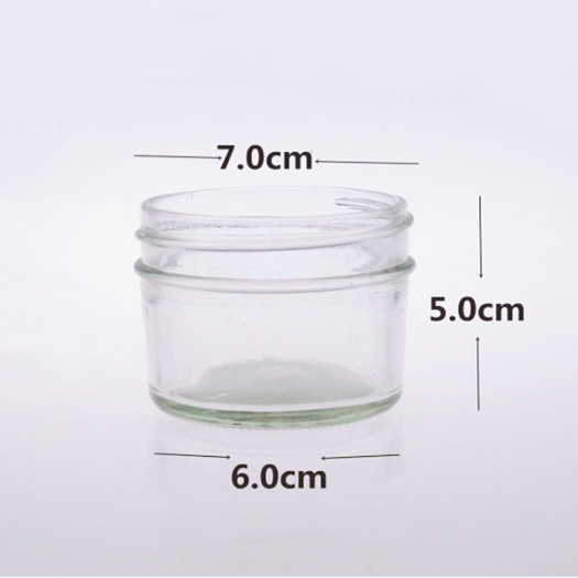 Custom 4oz 8oz wide mouth clear glass maple syrup jar with tinplate lids