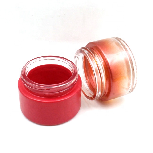 Custom 50 g skincare body gel cosmetic glass jars empty eye cream balm lip scrub container with cap