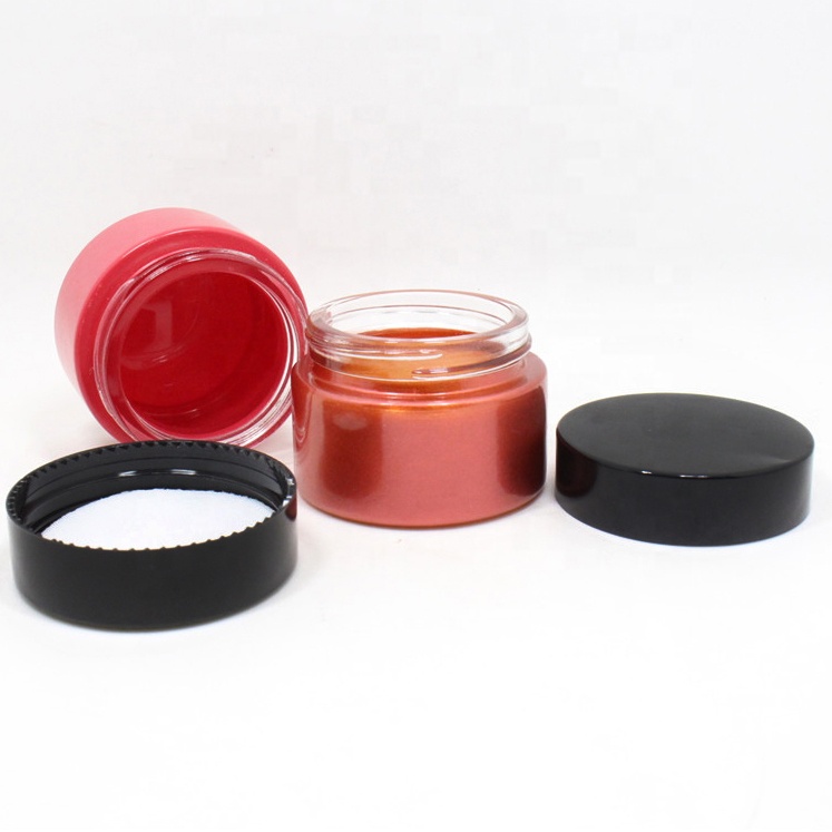 Custom 50 g skincare body gel cosmetic glass jars empty eye cream balm lip scrub container with cap