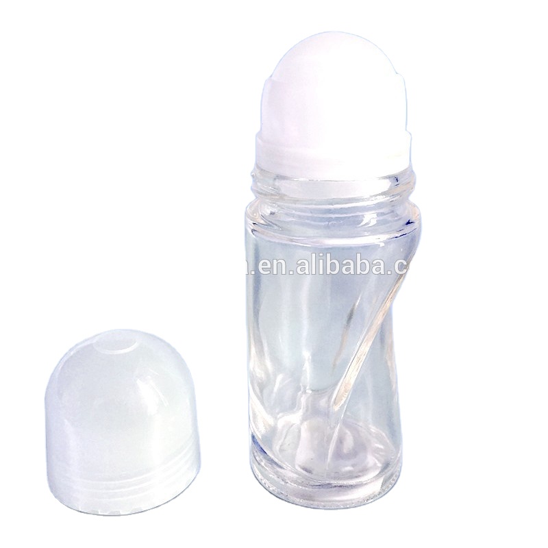 Custom 50 ml clear empty glass essential oil roll on bottle for sale
