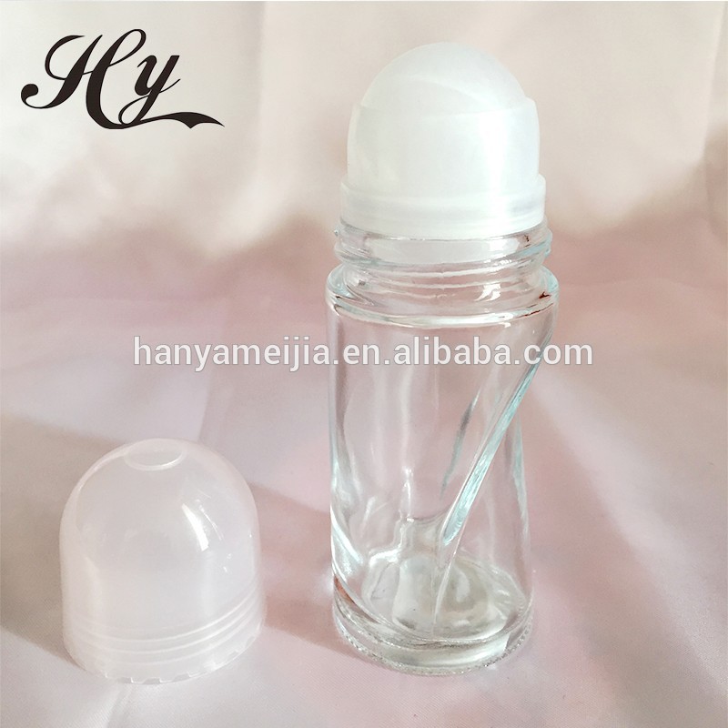 Custom 50 ml clear empty glass essential oil roll on bottle for sale