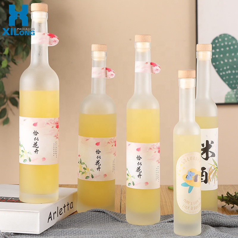 Custom 500Ml 750Ml Frosted Glass Bottles For Liquor, Rum, Whiskey, Spirits