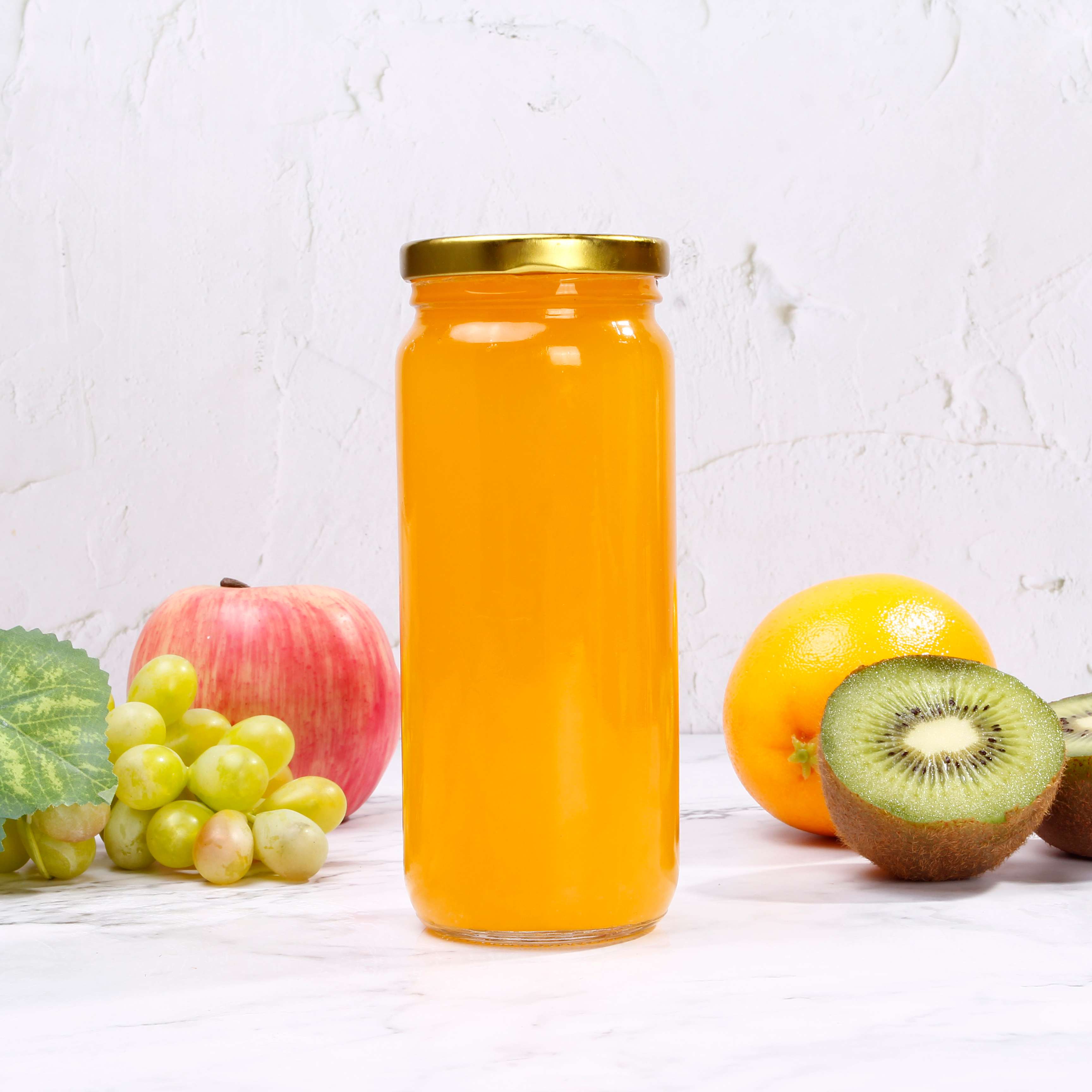 Custom 500ml 16oz Glass Jars and Bottles Glass Storage Juice Beverage Jars With Metal Lid