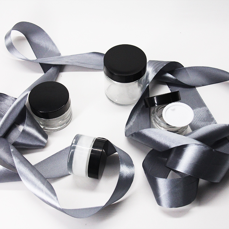 Custom 50G 100G Matte Clear Wide Mouth Jar Cosmetic Packaging Face Cream Glass Jar