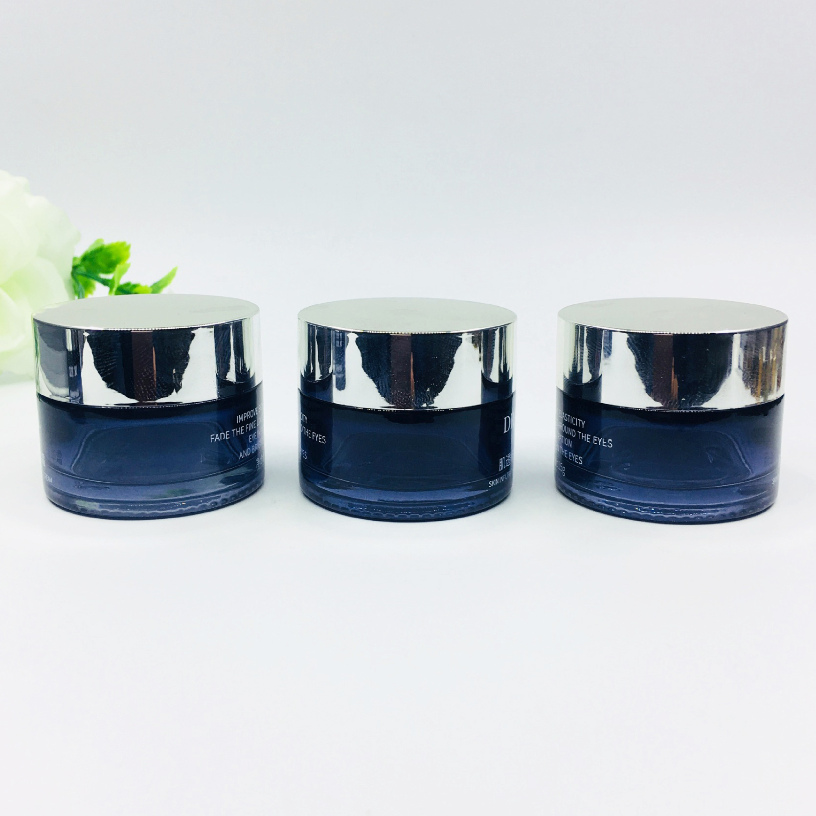 Custom 50g frosted glass cosmetic jars facial cream packaging jar