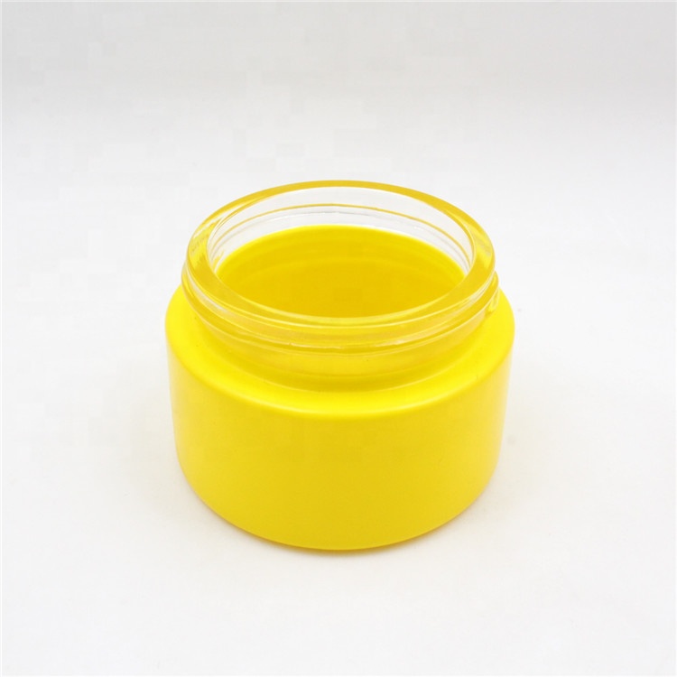 Custom 50g skin care body gel cosmetic glass jars empty eye cream lip scrub container with cap