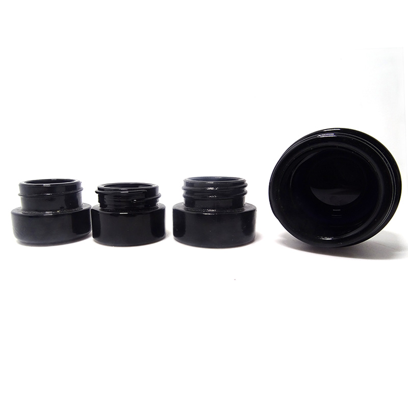 Custom 50g violet black glass empty uv stash jar for mask cream