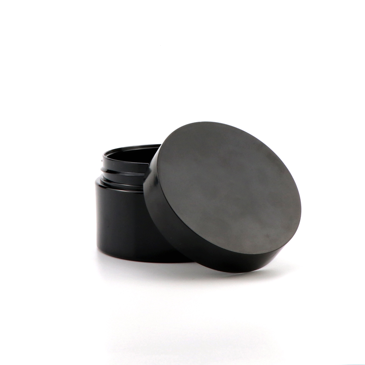 Custom 50ml 100ml 120ml 200ml 250ml 8oz cosmetic packaging amber black pet plastic scrub cream jar with plastic lid