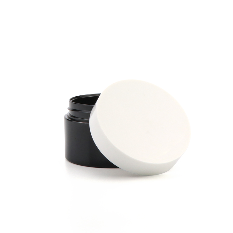 Custom 50ml 100ml 120ml 200ml 250ml 8oz cosmetic packaging amber black pet plastic scrub cream jar with plastic lid