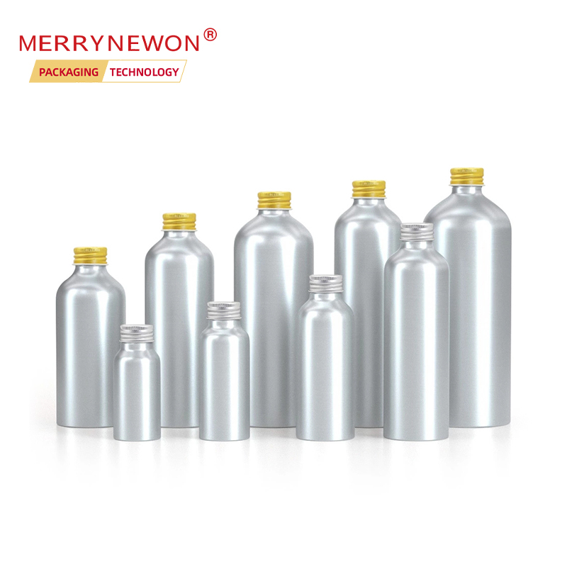 Custom 50ml 100ml 150ml 200ml 250ml aluminum metal bottle liquid oil with screw aluminium lid
