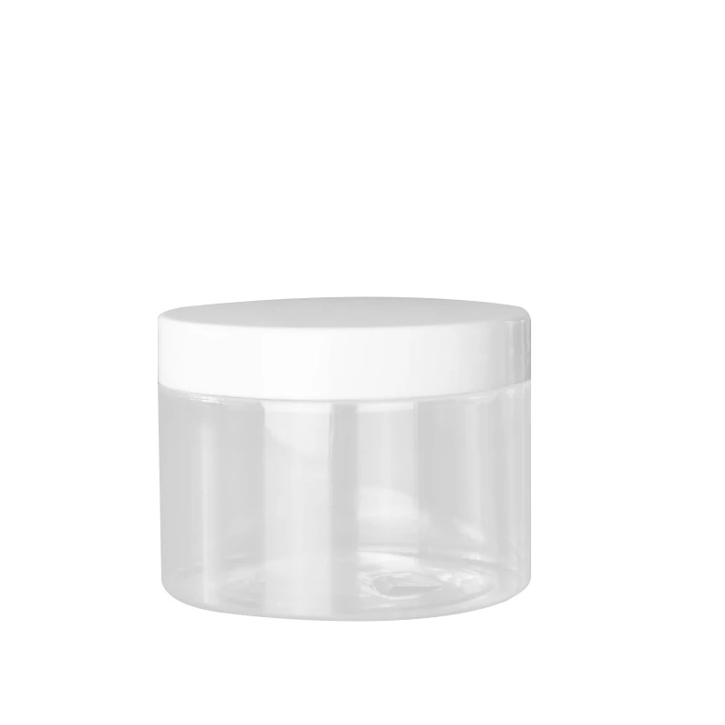 Custom 50ml,100ml,200ml 300ml Clear Cookies Candies Beans Packaging Food Grade PET Plastic Container Storage Jars with lids