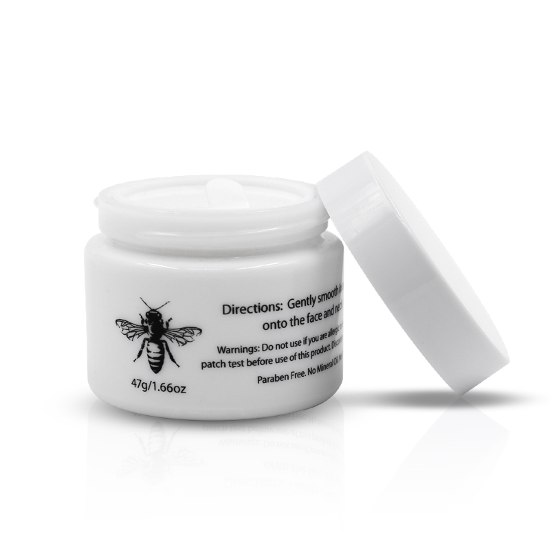 Custom 50ml high quality white empty packaging cosmetic glass jars for face cream