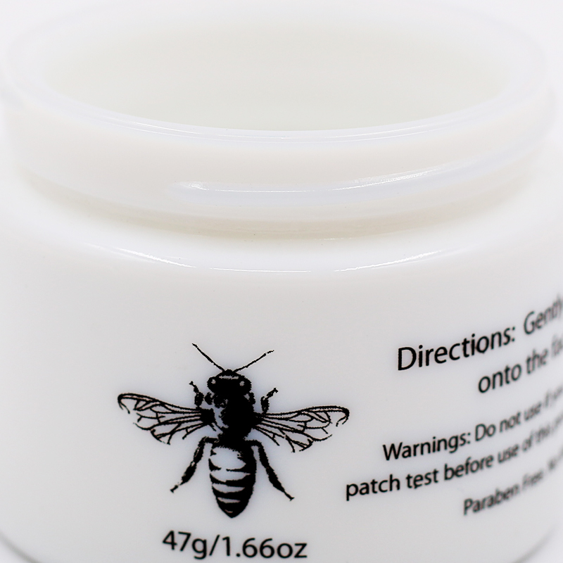 Custom 50ml high quality white empty packaging cosmetic glass jars for face cream