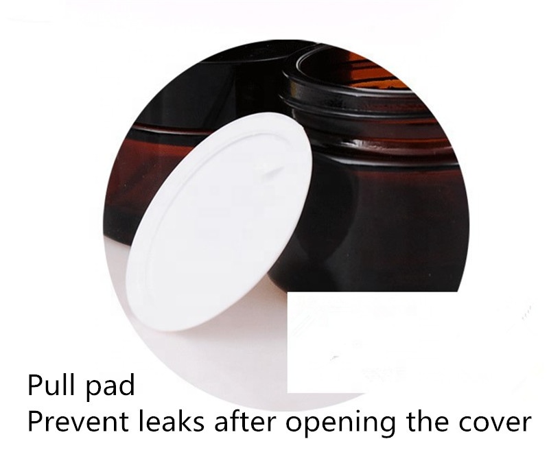 Custom 5g 10g 20g 30g 50g 100g Cylindrical Amber Cosmetic Jar Glass Cream Jar with Screw Cap