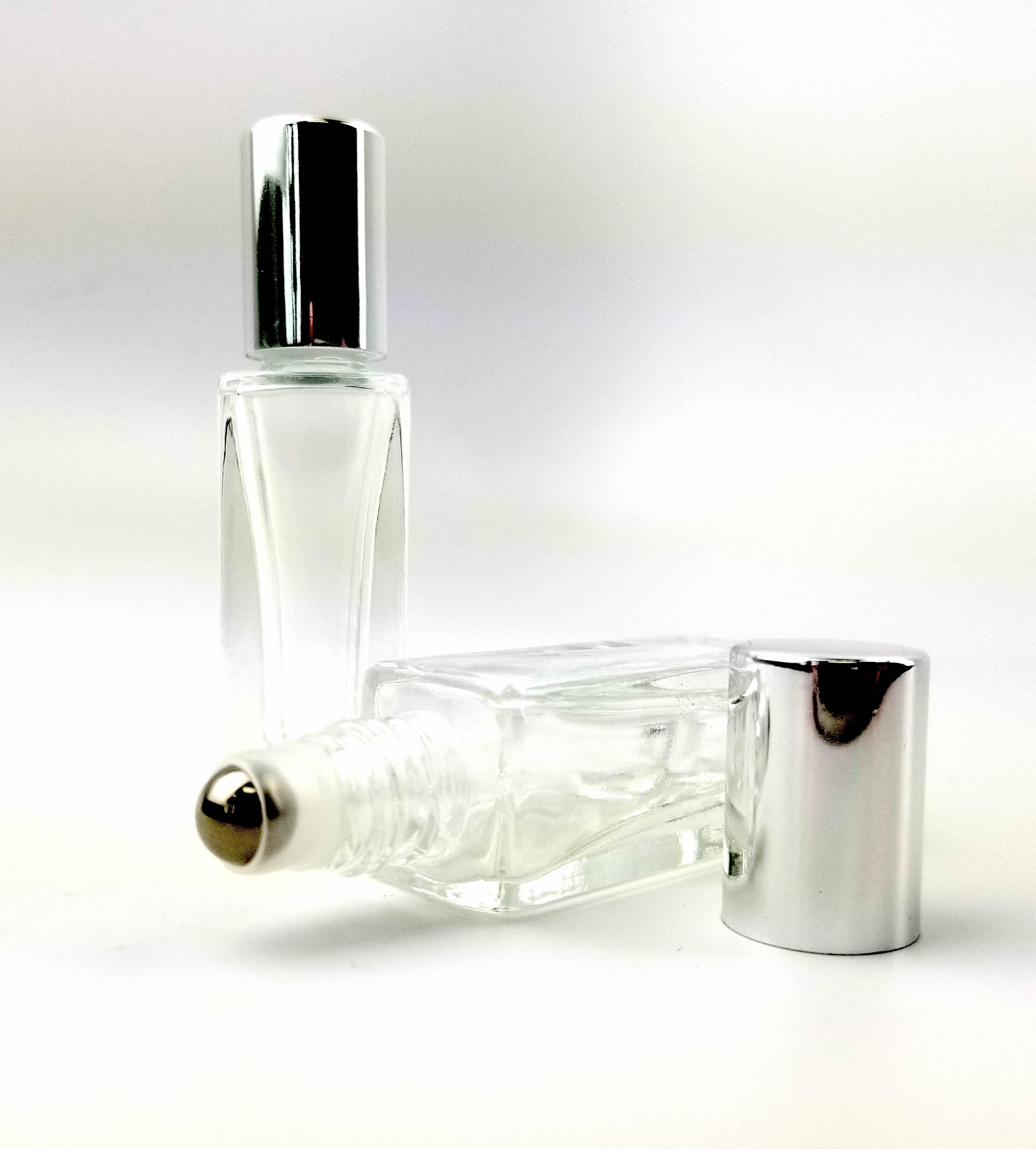 Custom 5ml 10ml 15ml 20ml Cosmetics Glass Roll on Bottle with Metal Roller Essential Oil Screen Printing Personal Care