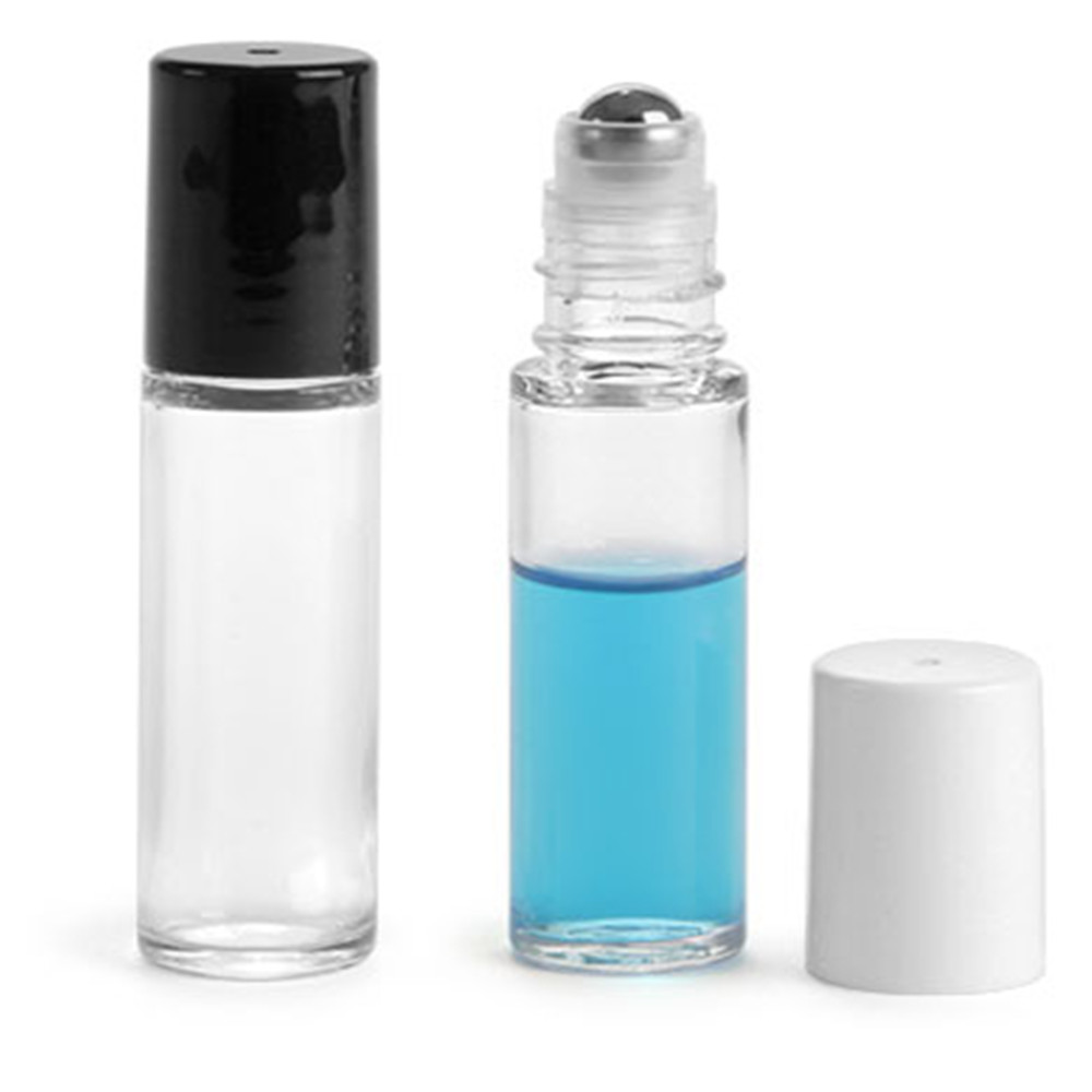 Custom 5ml 10ml 15ml 20ml Cosmetics Glass Roll on Bottle with Metal Roller Essential Oil Screen Printing Personal Care