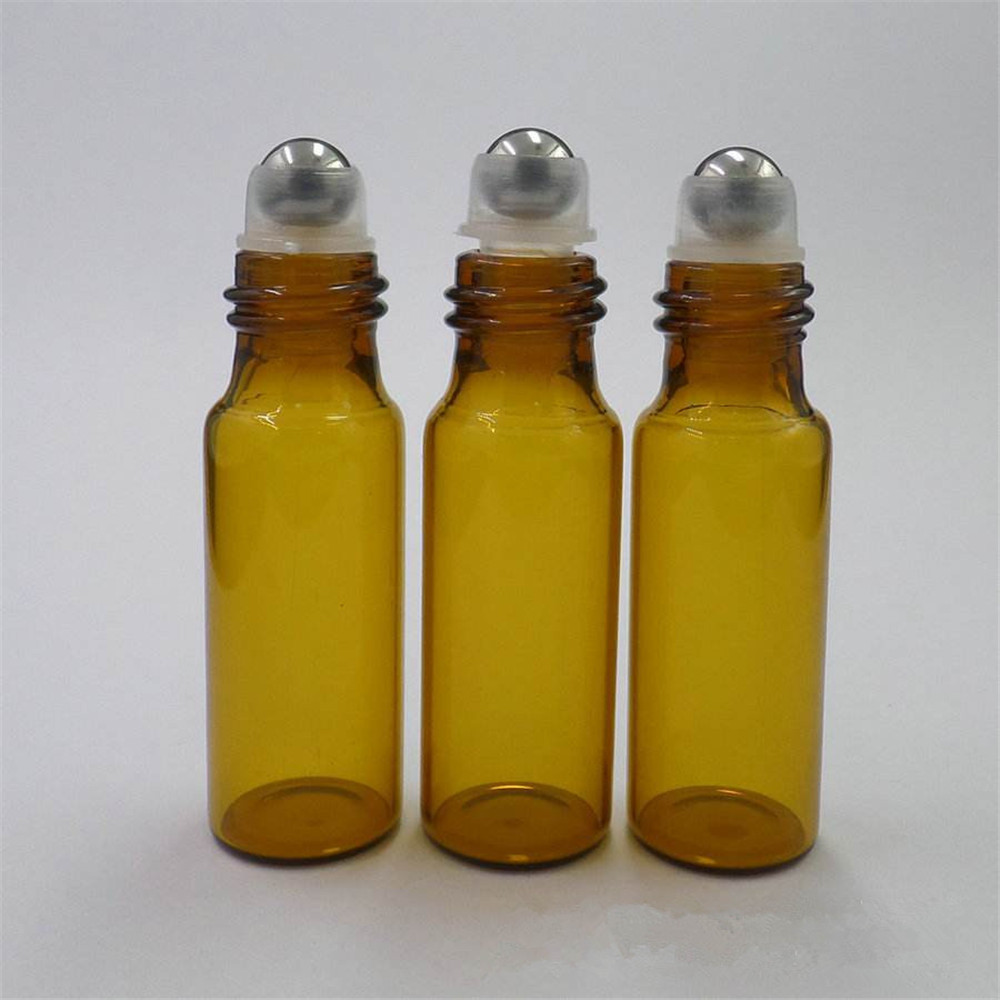 Custom 5ml 10ml 15ml 20ml Cosmetics Glass Roll on Bottle with Metal Roller Essential Oil Screen Printing Personal Care