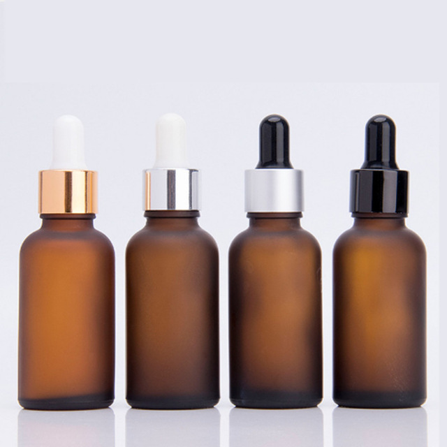 Custom 5ml 10ml 20ml 30ml 50ml 100ml 1oz 2oz 3oz 4oz 5oz amber white frosted boston dropper glass bottle with dropper
