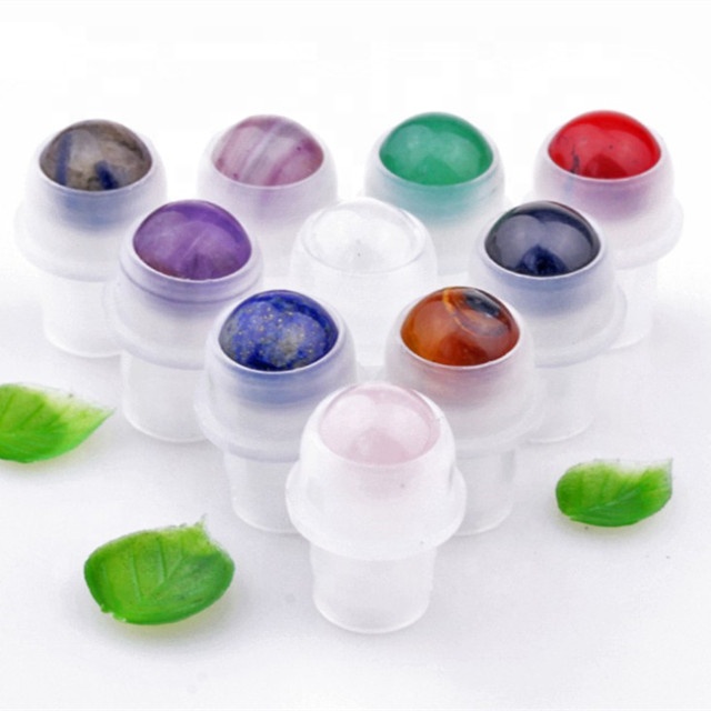 Custom 5ml 10ml gemstone jade roller ball essential oil perfume Roll on bottles