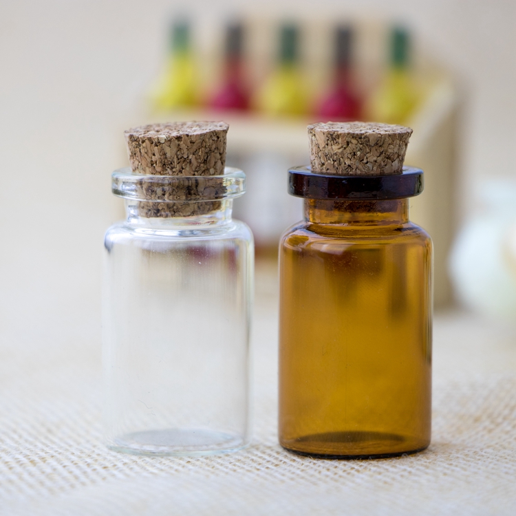 Custom 5ml Mini Small Cork Stopper Glass Vial Jars Containers Bottle gift bottle wishing bottle