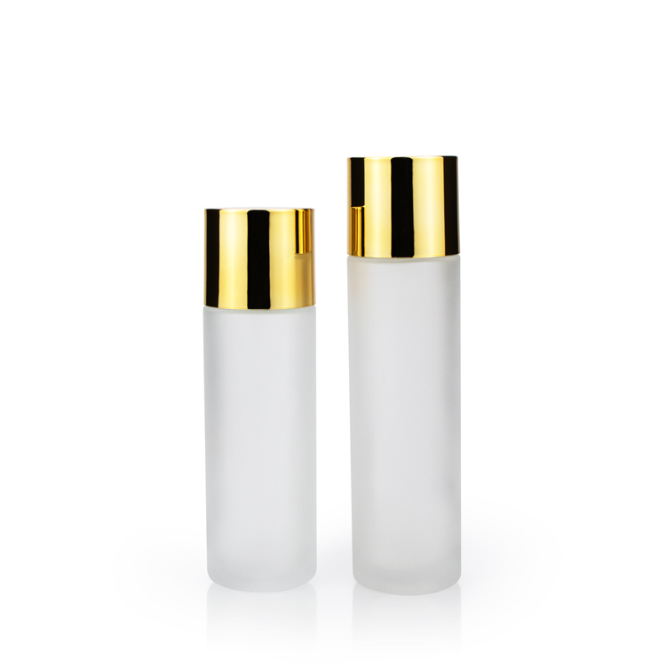 Custom 60 ml 100 ml 120 ml 150ml cylinder plastic inner plug insert dropper makeup face toner bottles with gold lids