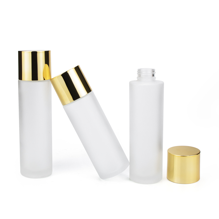 Custom 60 ml 100 ml 120 ml 150ml cylinder plastic inner plug insert dropper makeup face toner bottles with gold lids