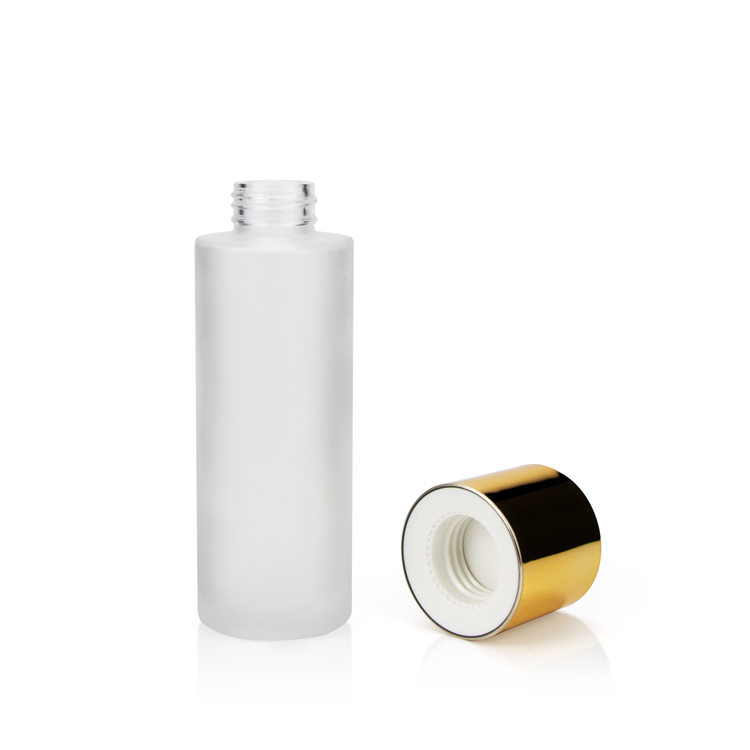 Custom 60 ml 100 ml 120 ml 150ml cylinder plastic inner plug insert dropper makeup face toner bottles with gold lids