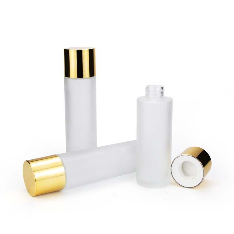 Custom 60 ml 100 ml 120 ml 150ml cylinder plastic inner plug insert dropper makeup face toner bottles with gold lids