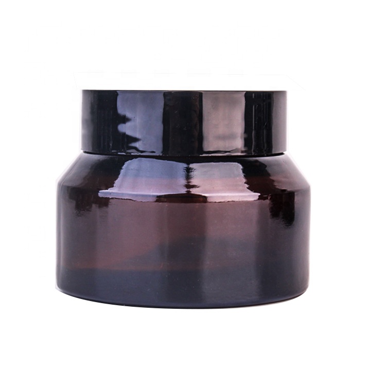 Custom 60g amber glass cosmetic packaging containers for face cream