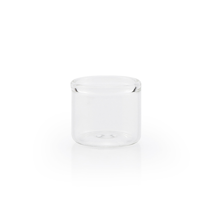 Custom 6ml small clear wide mouth air tight lid empty no neck concentrate glass container jar with colored silicone lid