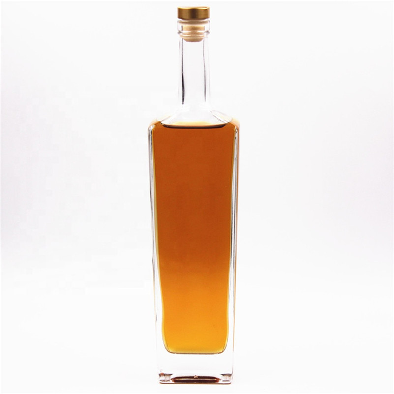 Custom 750ml 75cc cork top super flint empty oslo tamper whisky tequila brandy liquor spirit wine vodka glass wine bottle