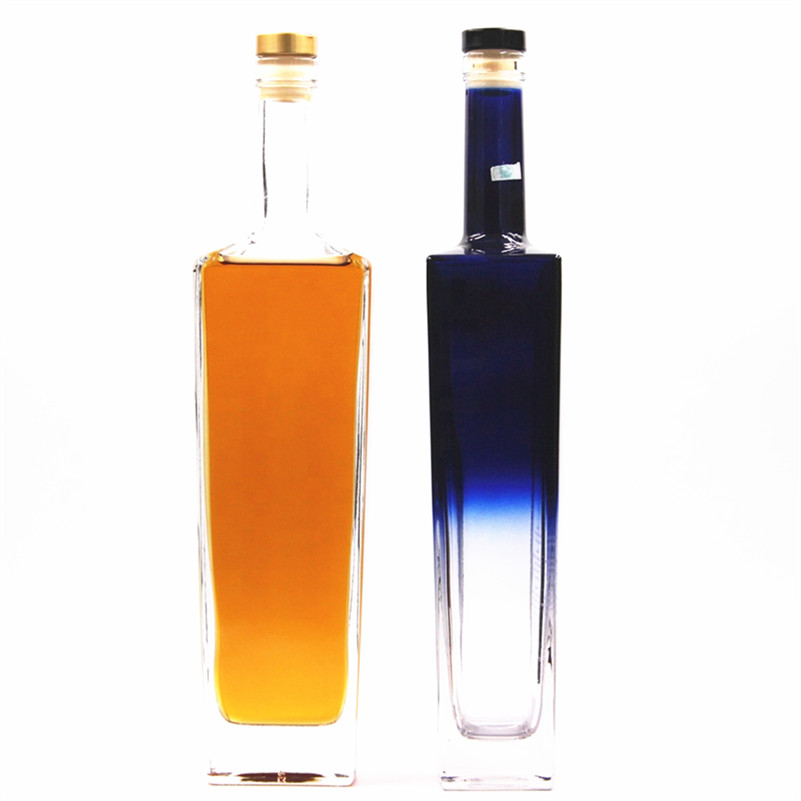 Custom 750ml 75cc cork top super flint empty oslo tamper whisky tequila brandy liquor spirit wine vodka glass wine bottle