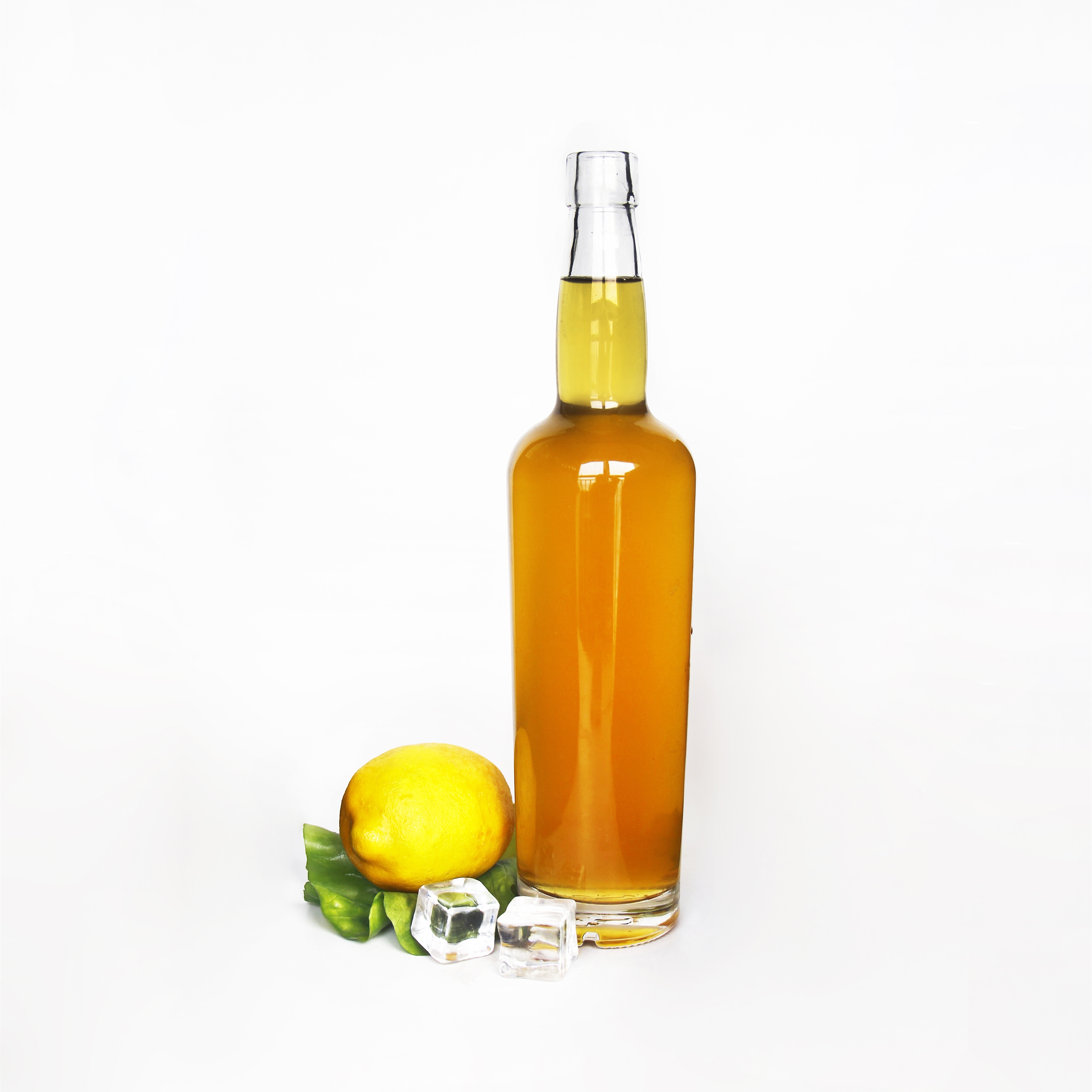 Custom 750ml Clear Transparent Empty Screw Cap Wine Whisky Glass Bottle