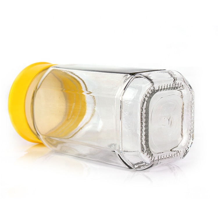 Custom 750ml clear wide mouth glass honey storage jar bottles with plastic lid