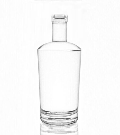 Custom 750ml flint/clear wine glass bottle with cork