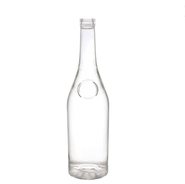 Custom 750ml thick bottom liquor glass bottle for wholesale