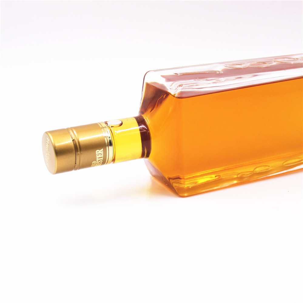 Custom 75cc 75cl Flint Embossed Logo Brandy Spirits Whisky Whiskey Vodka Glass Bottle 750ml Beverage Rubber Stopper Decal